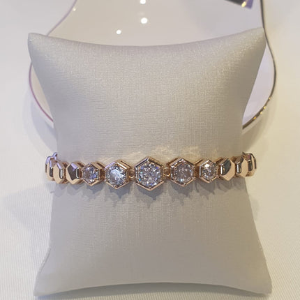 Pulseira Luxo lisa com cravejada