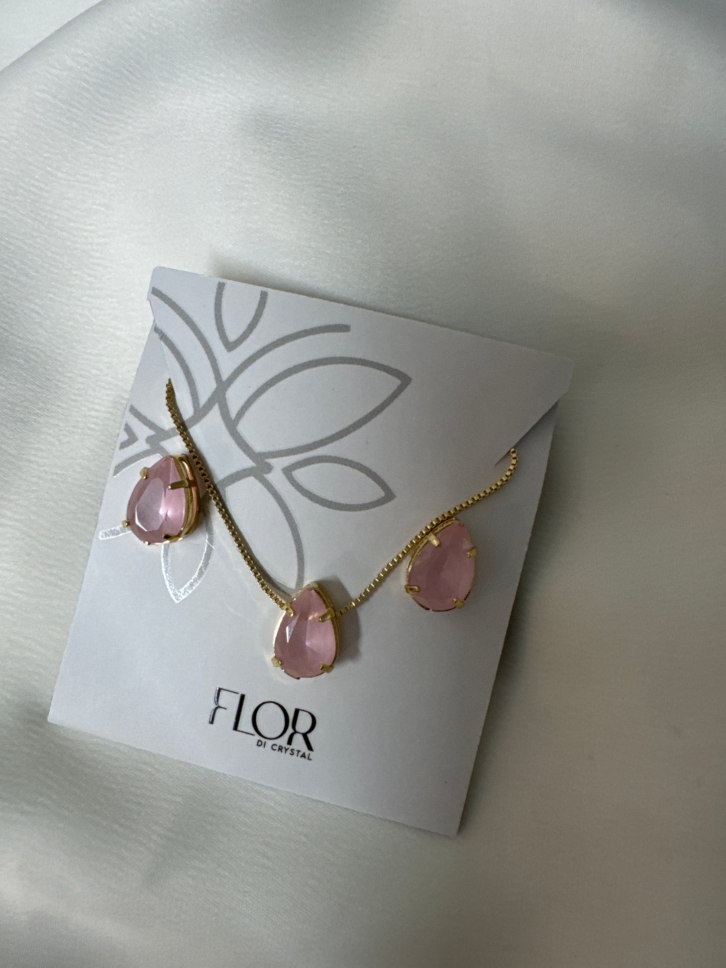 Conjunto - Conjunto de gota  media Rosa