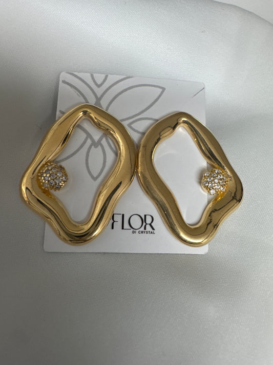 Outros - Brinco organico com esfera cravejada