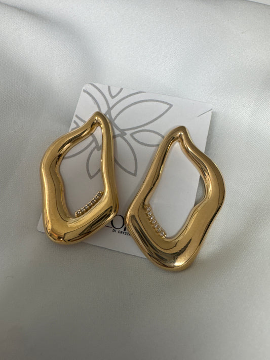 Outros - Brinco organico com carreira zirconias cravejada