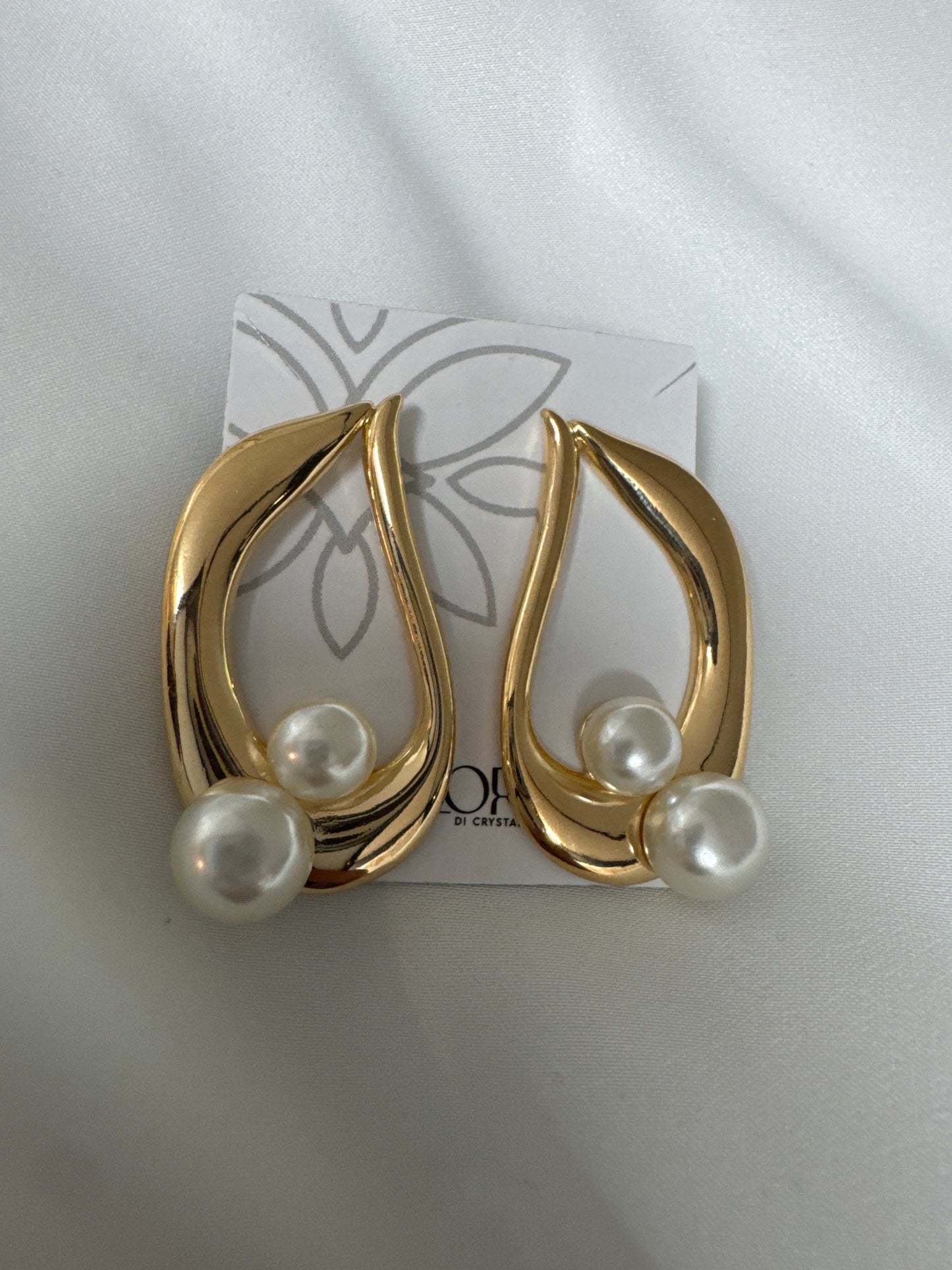 Outros - Brinco organico Grande com 2 perolas