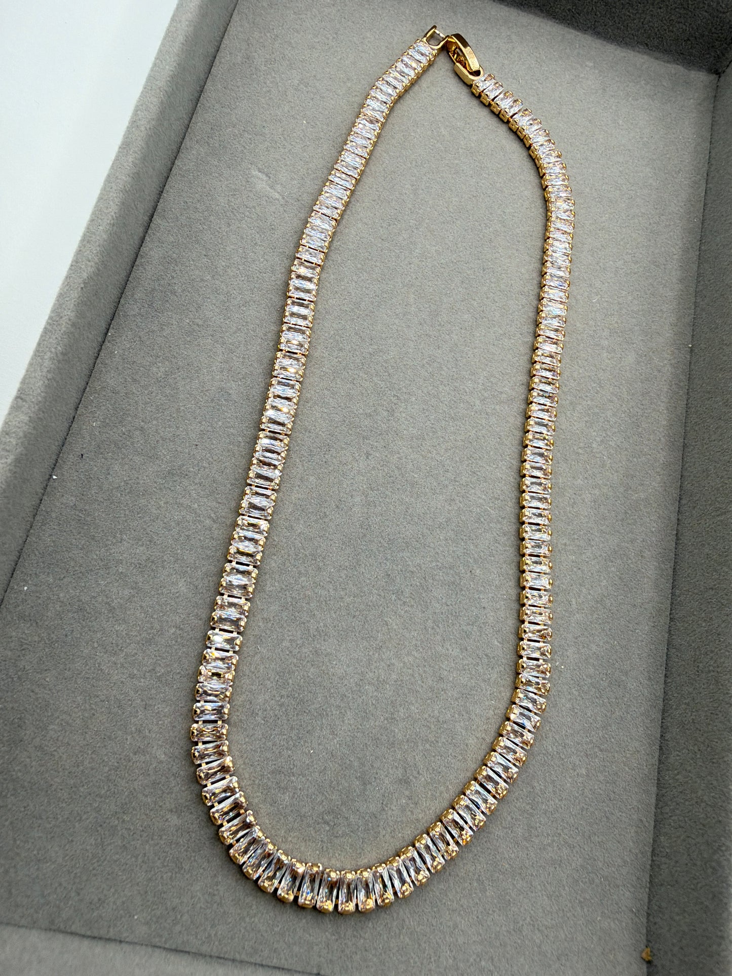 Choker - Rivieira  Baguete 18K 40cm