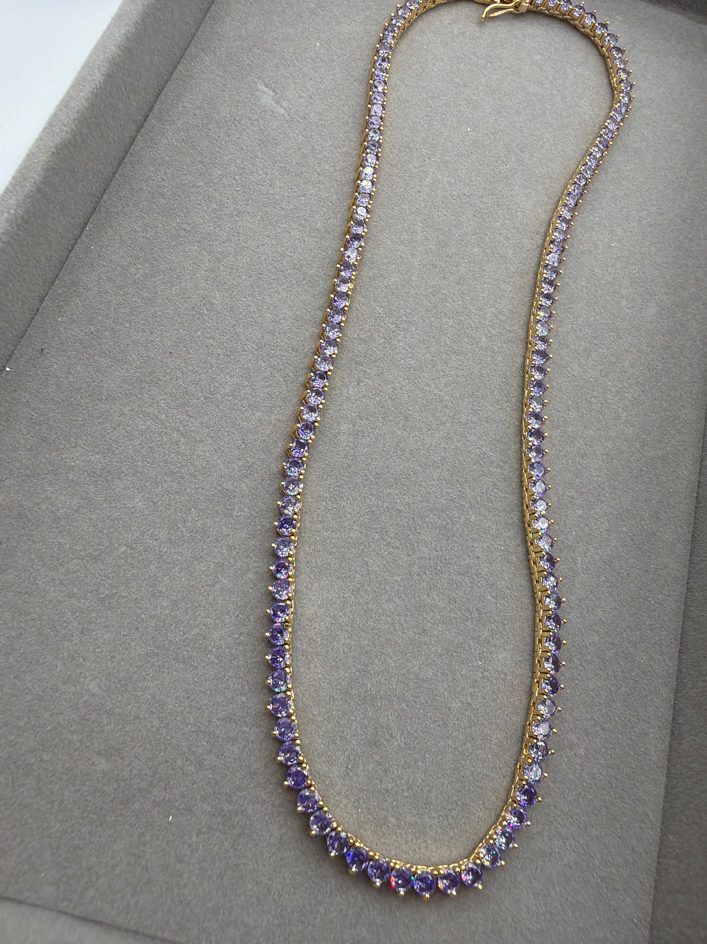 Colar - Rivieira 3mm Roxo 18k - 40cm
