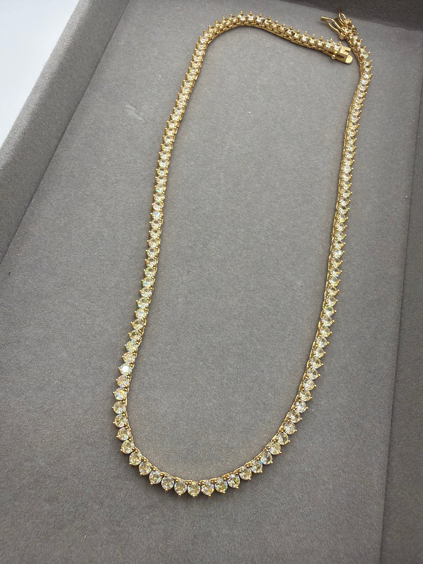 Colar - Rivieira 3mm Amarelo Manteiga 18k - 40cm