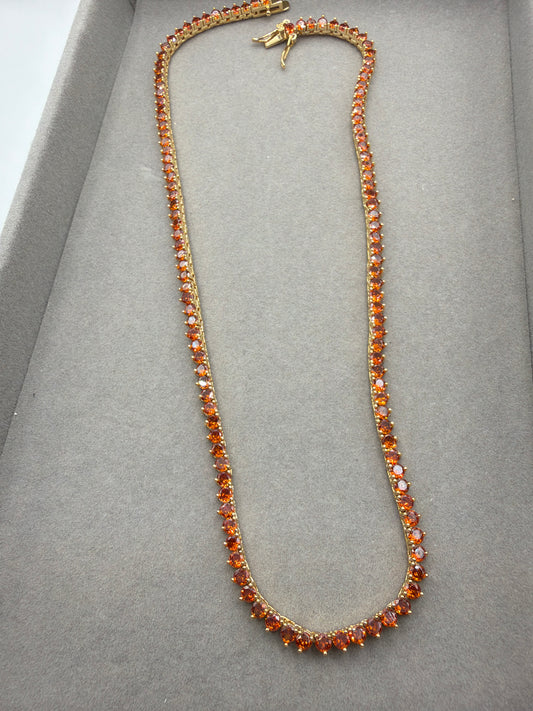 Colar - Rivieira 3mm Laranja Queimado 18k - 40cm