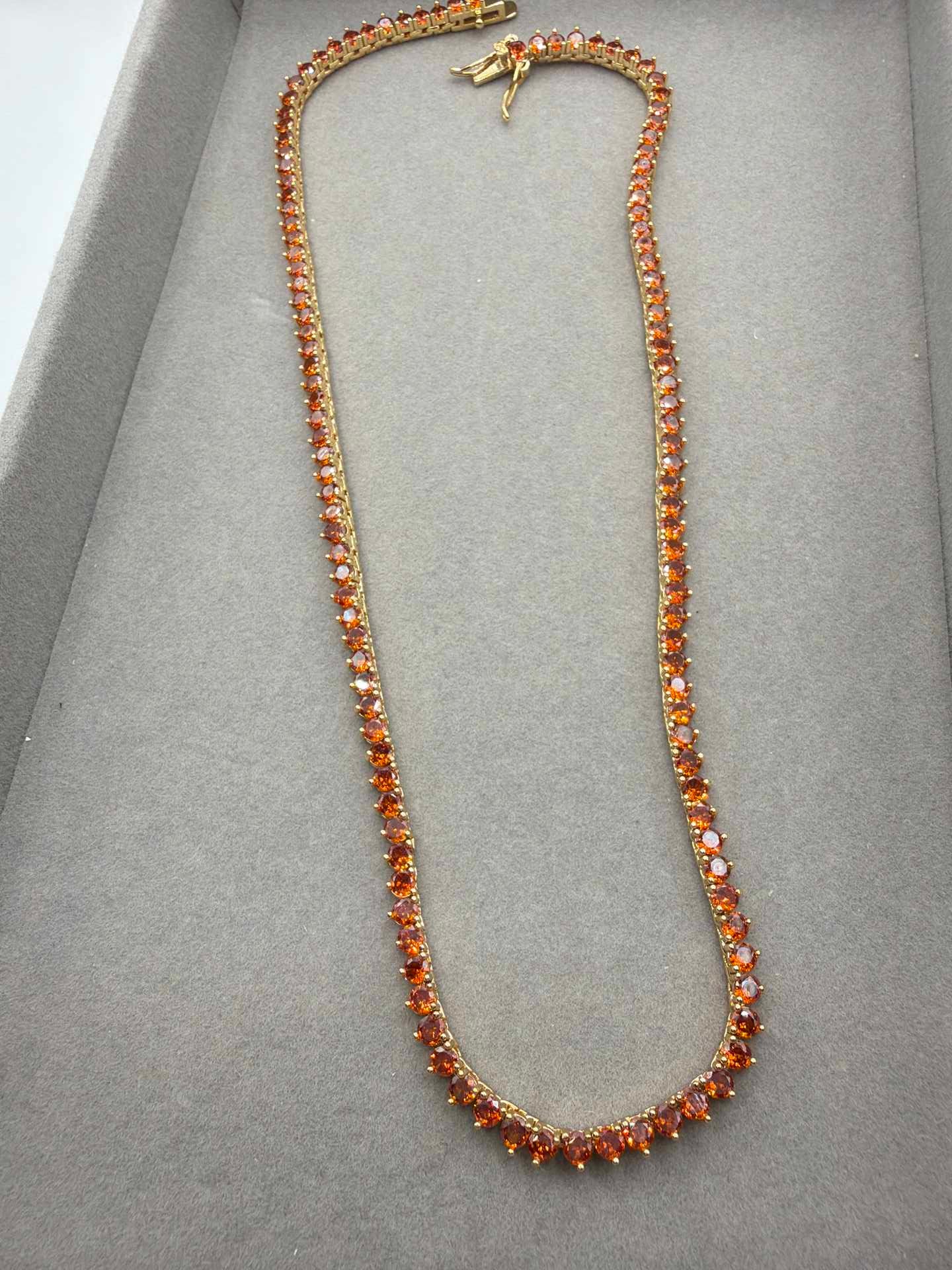 Rivieira 3mm Laranja Queimado 18k - 40cm