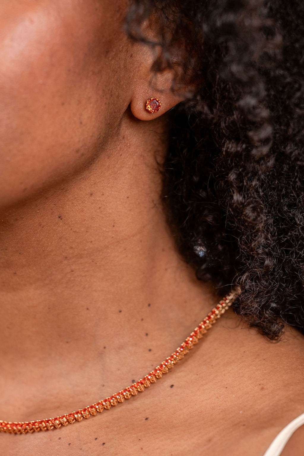 Rivieira 3mm Laranja Queimado 18k - 40cm