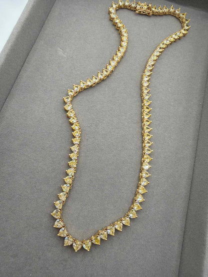 Rivieira de coracao 4mm Amarelo Manteiga 18k - 40cm