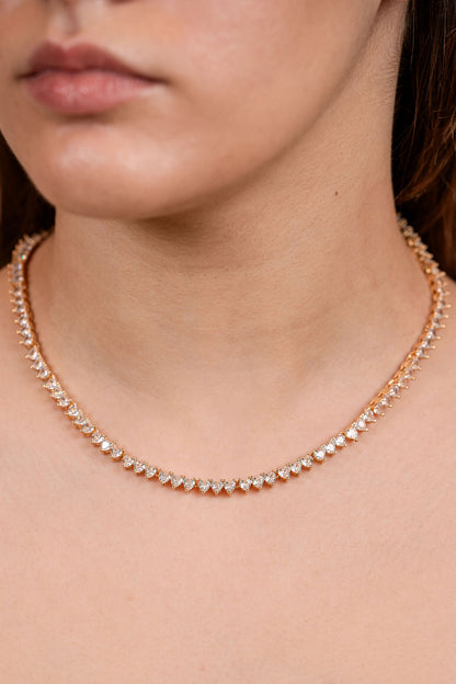Rivieira de coracao 4mm Cristal 18k - 40cm