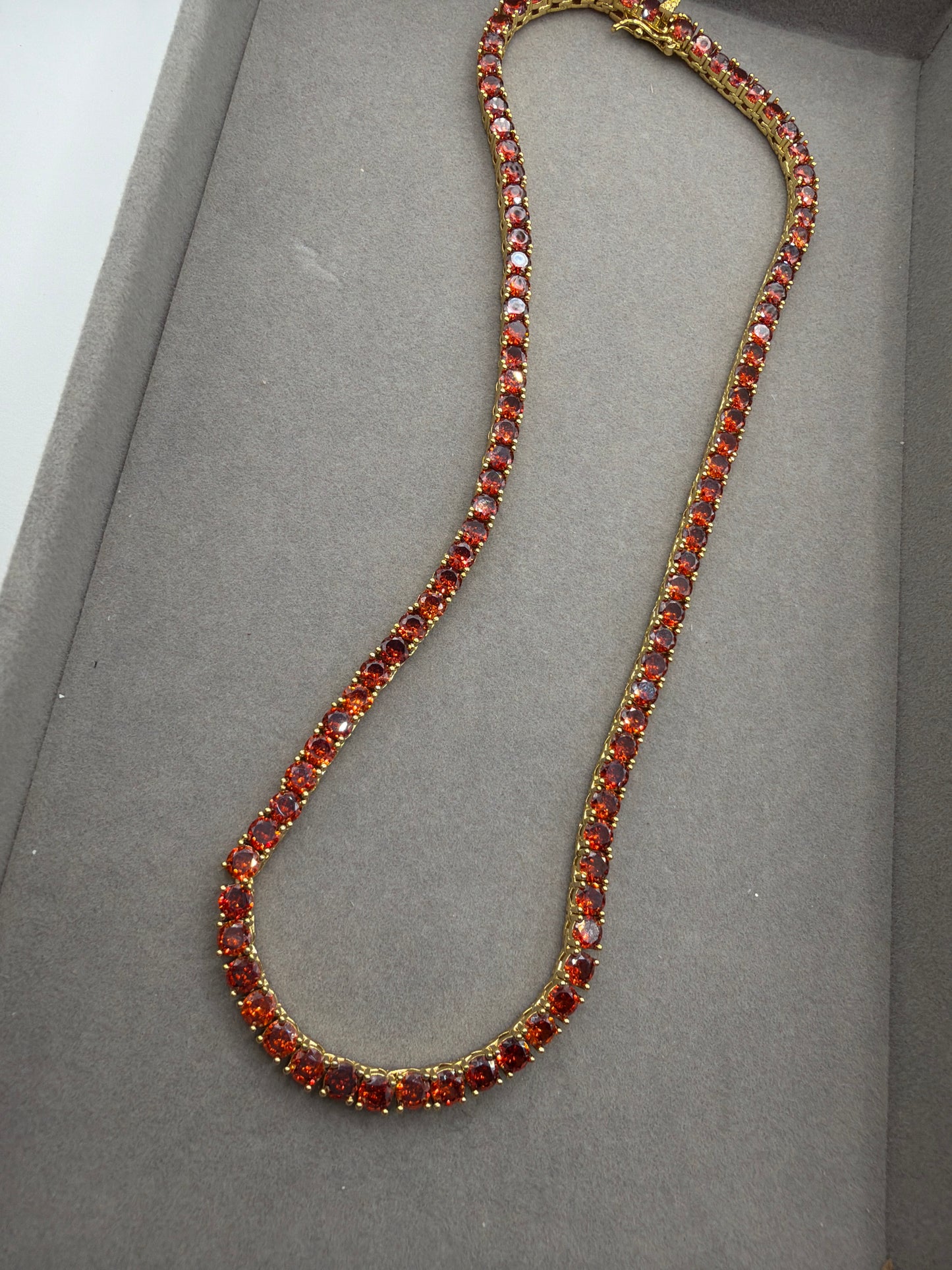 Colar - Rivieira 4mm 4 pontas MARSALA  - 40cm