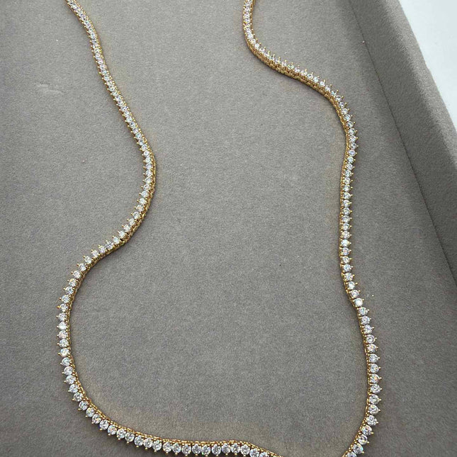 Riviera 2mm cristal 3 pontas 18k - 40cm