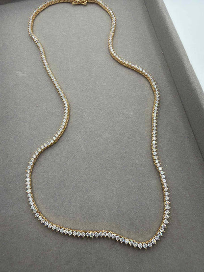 Rivieira 2mm cristal 3 pontas 18k - 40cm