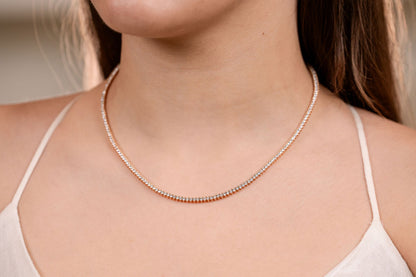 Rivieira 2mm cristal 3 pontas 18k - 40cm