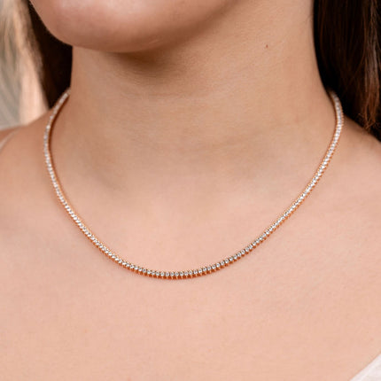 Rivieira 2mm cristal 3 pontas 18k - 40cm