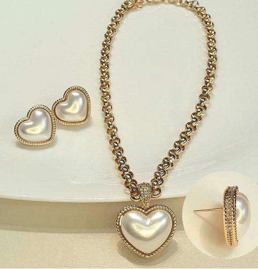Conjunto - Conjunto De coracao de Perola Maxi