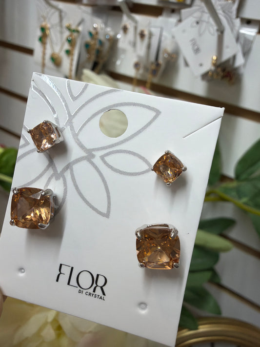 Brinco - Duo Carameloi Banho Ródio