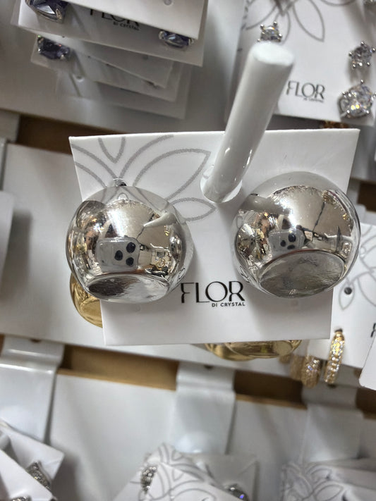 Brinco - Brinco bola achatada rodio