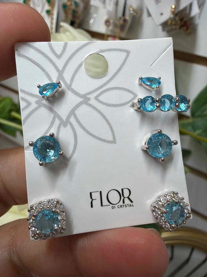 Trio aqua com piorcing fake 