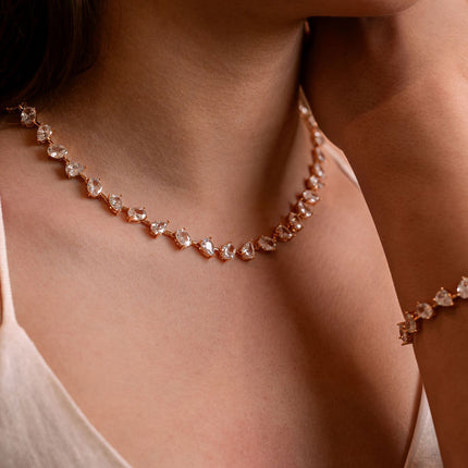 Spaced Teardrop 6mm Tennis Jewelry Set