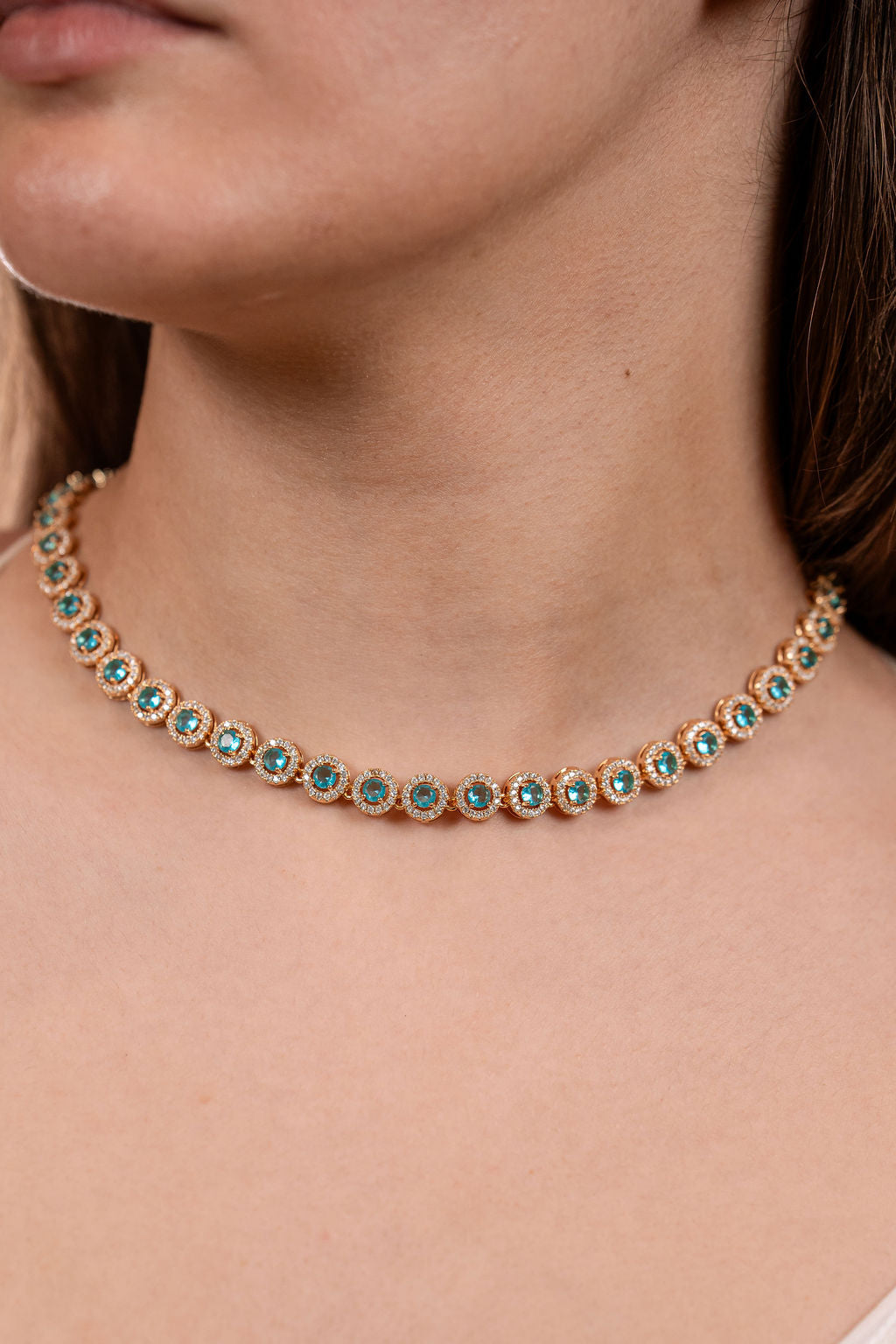 swaroski tennis chain blue
