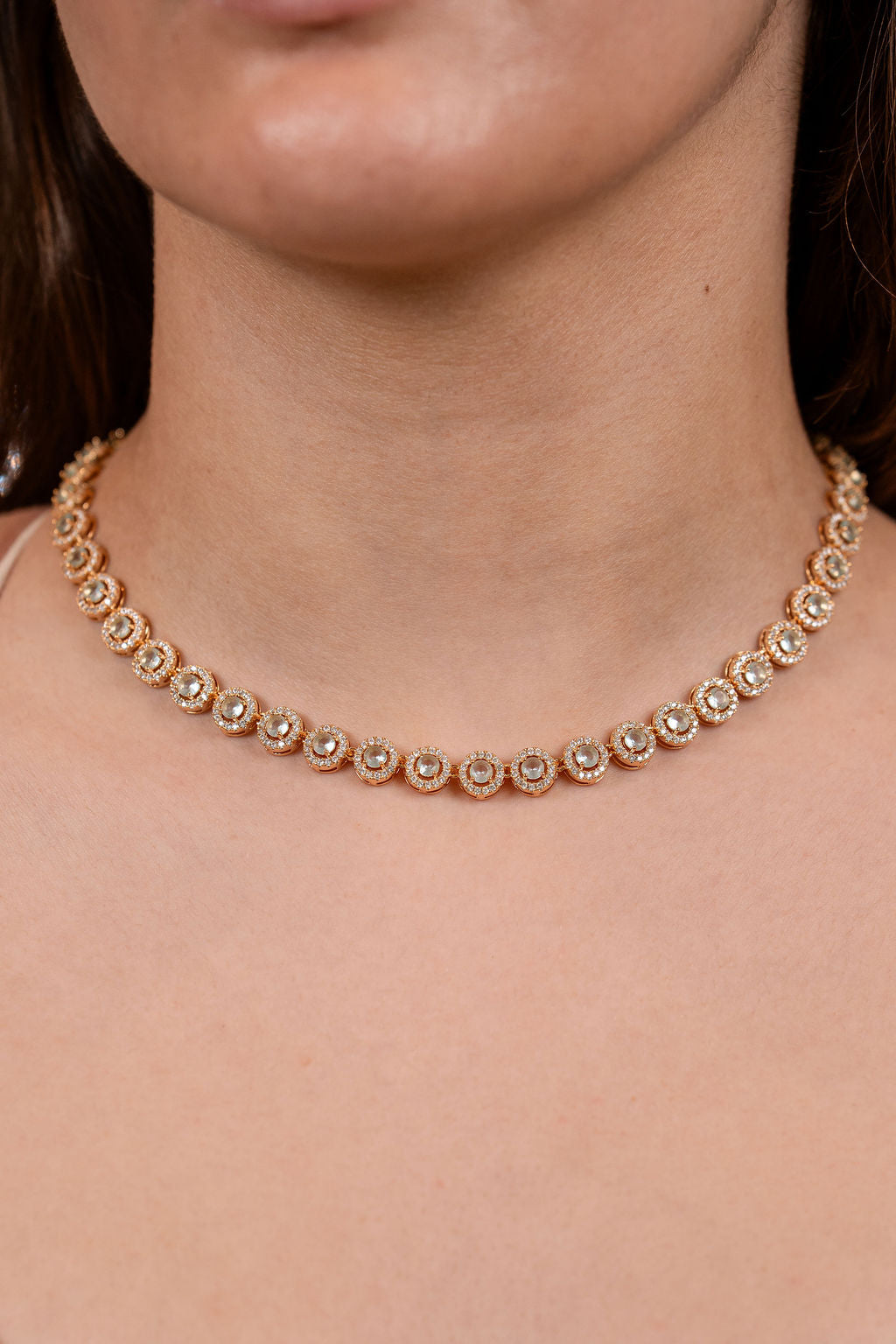 swaroski teal tennis chain 