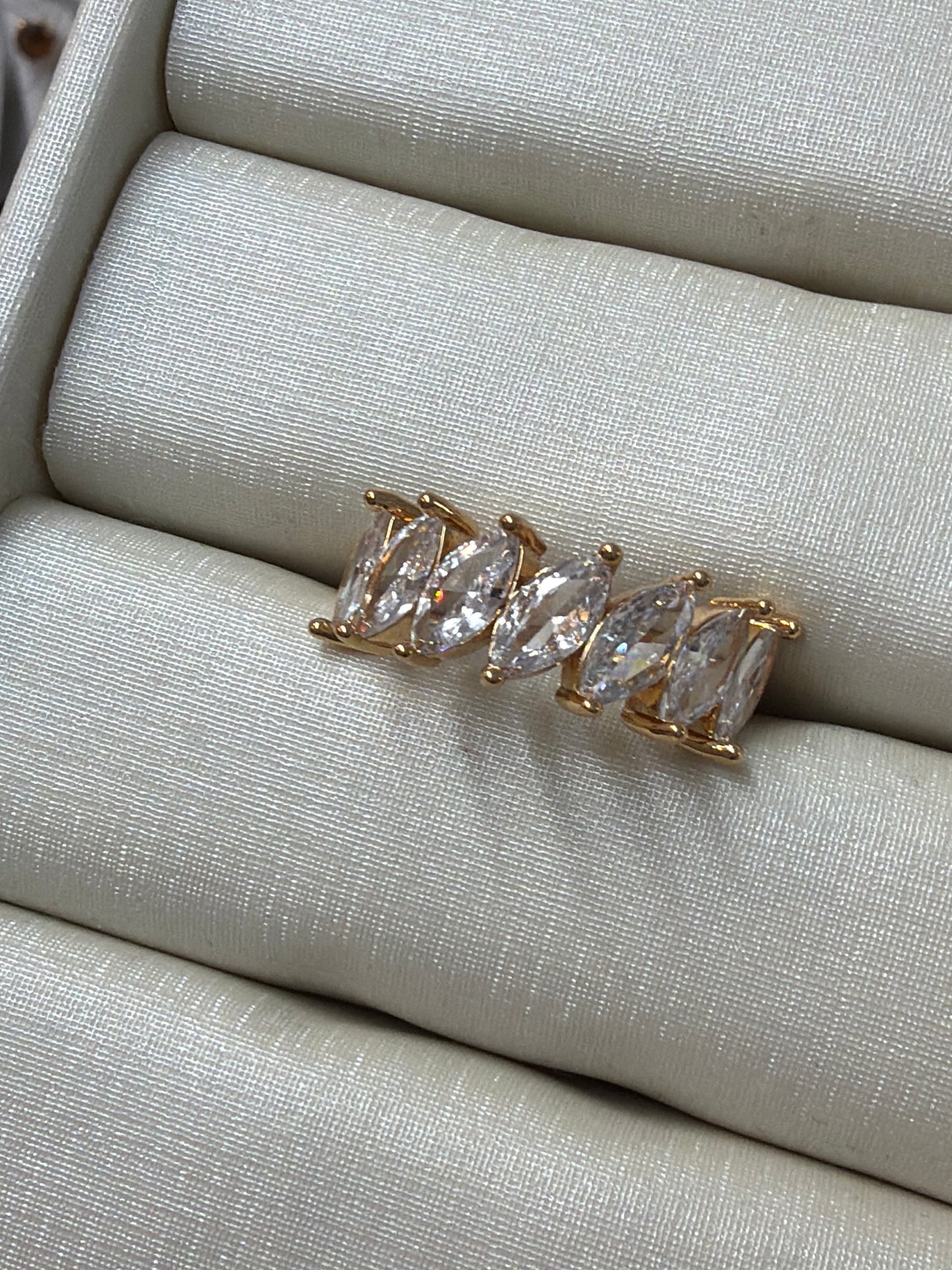 Anel - Anel meia aparador baguete