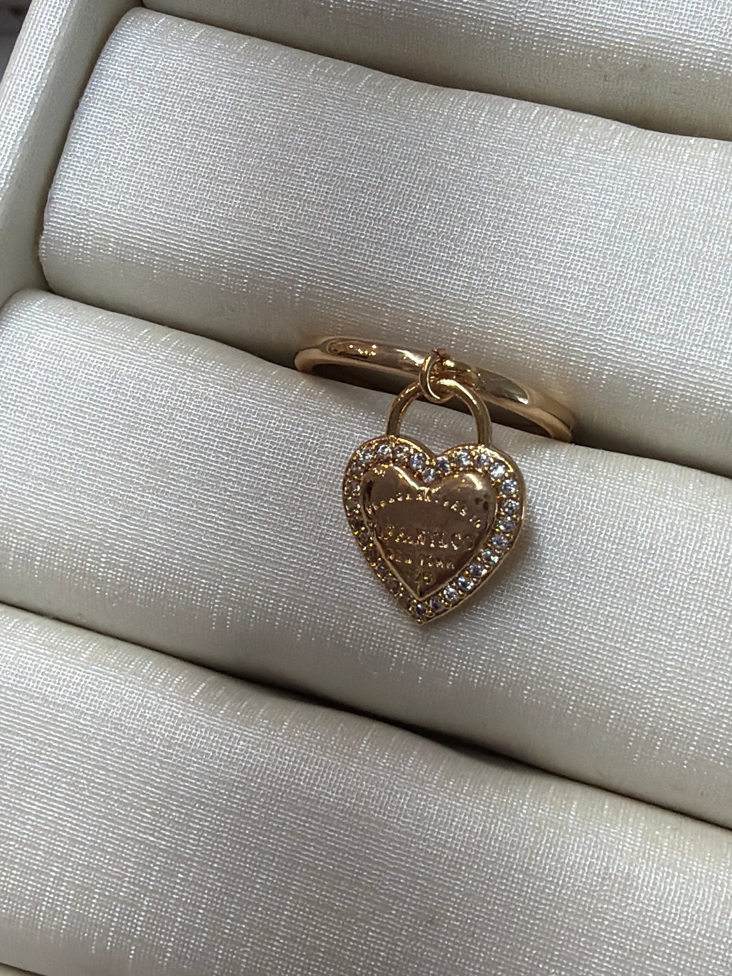 Anel - Anel pingente de coração tiff