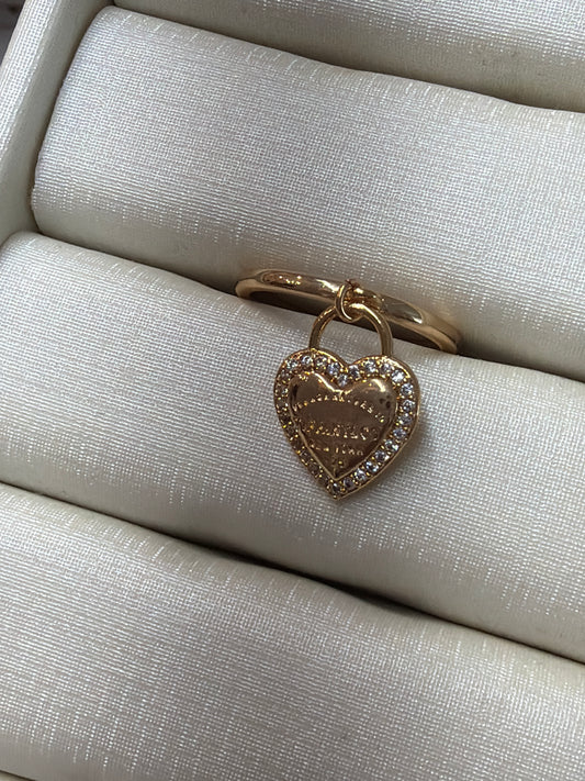 Anel - Anel pingente de coração tiff