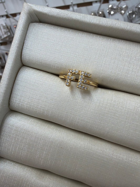 Anel - Anel Fé cravejado