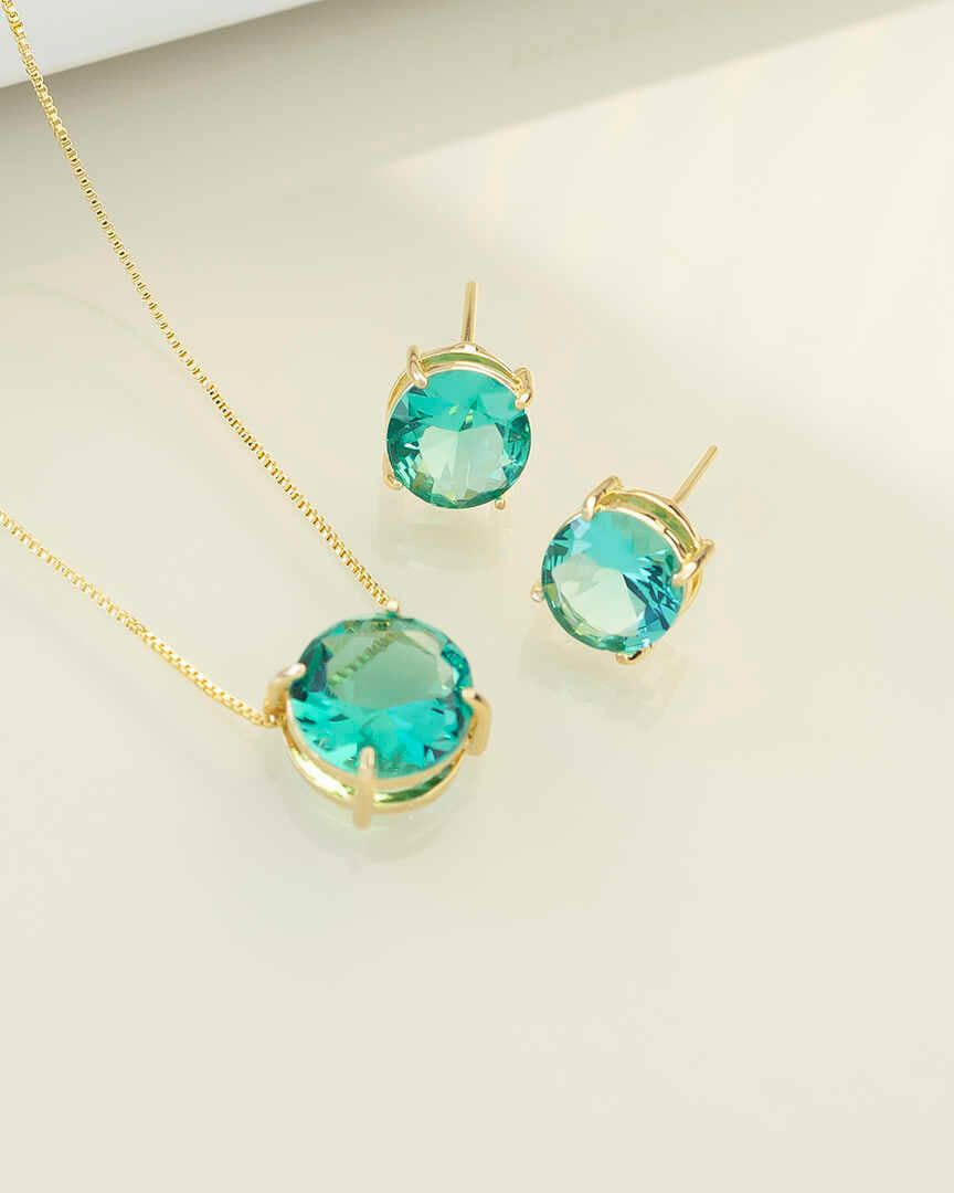 Small round green Necklace & Earring Set