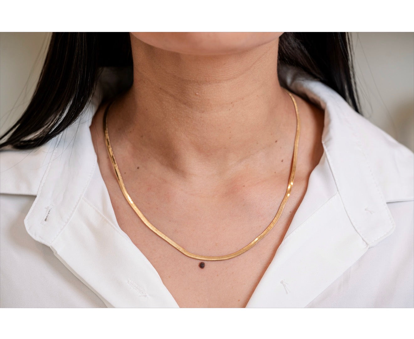 Flat Snake Chain Necklace thinner rope