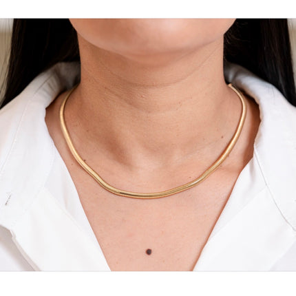 Flat Snake Chain Necklace rounded 