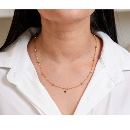 Delicate ball bead chain necklace 