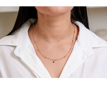 Delicate ball bead chain necklace 