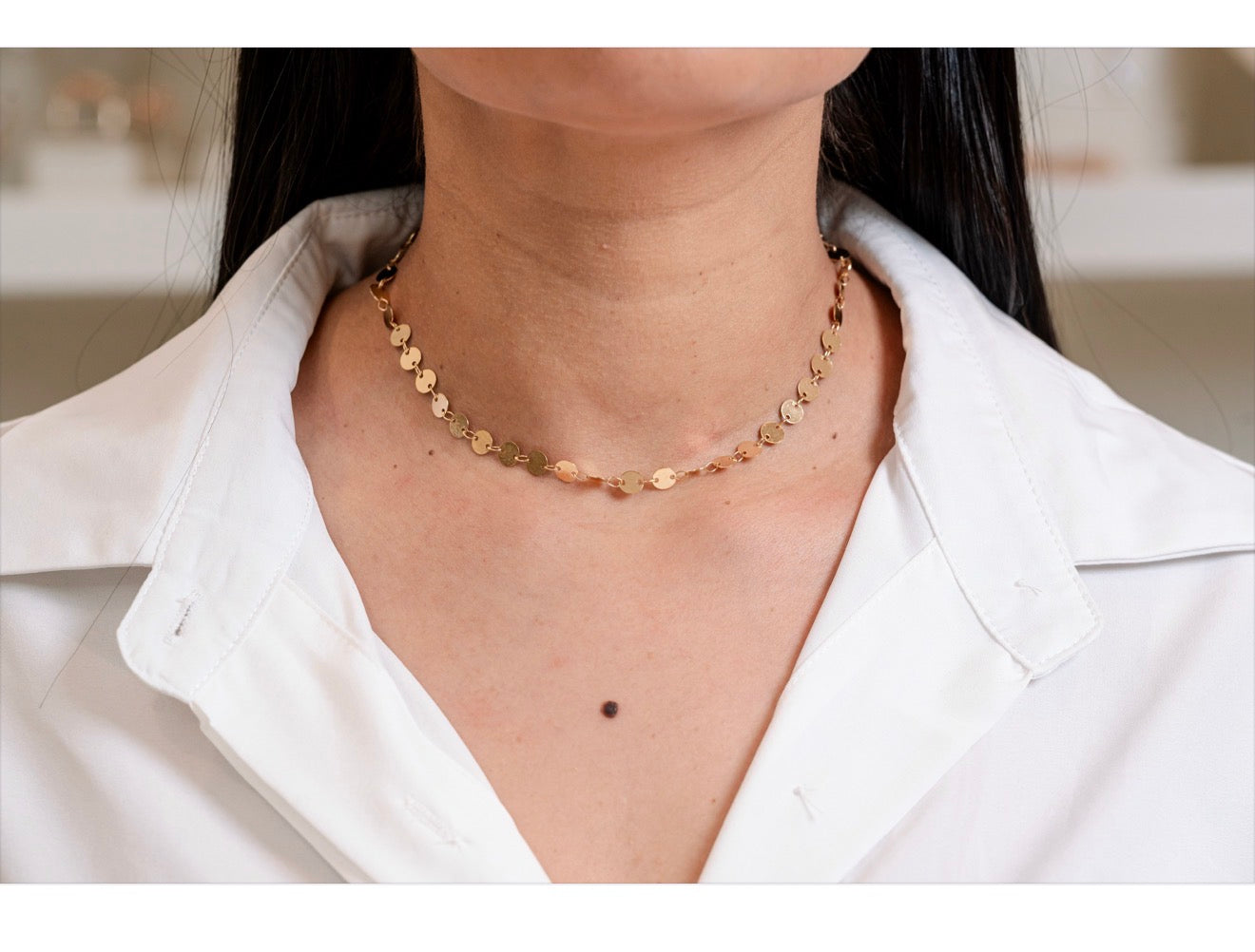 Mini Disc Chain Choker 