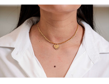 Luxe Heart Curb Chain Choker