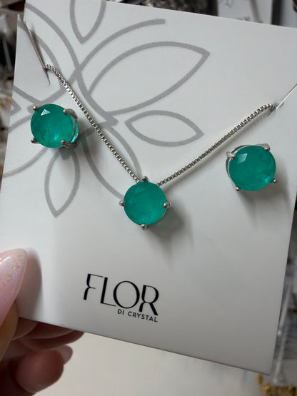 CZ Earring and necklace set Fusion Colombian