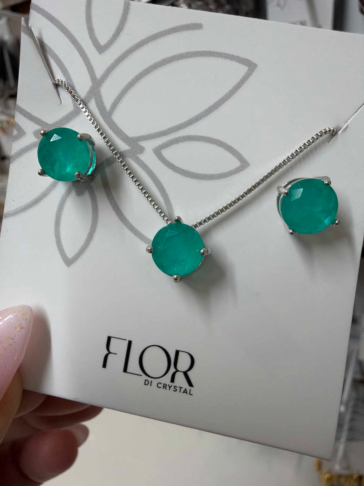 CZ Earring and necklace set Fusion Colombian