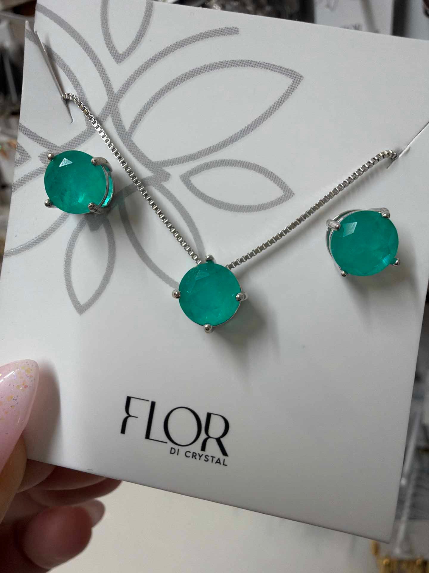 CZ Earring and necklace set Fusion Colombian
