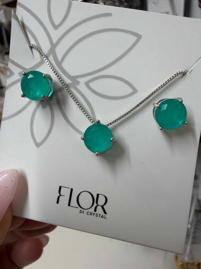CZ Earring and necklace set Fusion Colombian