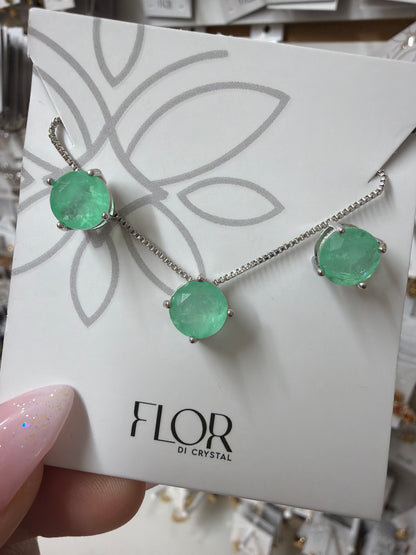 CZ Earring and necklace set Fusion Colombian