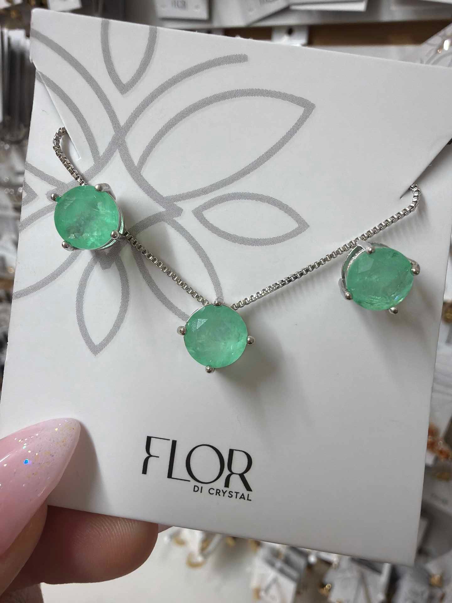 CZ Earring and necklace set Fusion Colombian