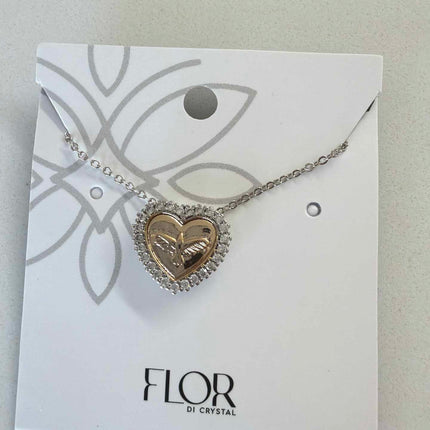 Heart Necklace with gold Holy Spirit detail 