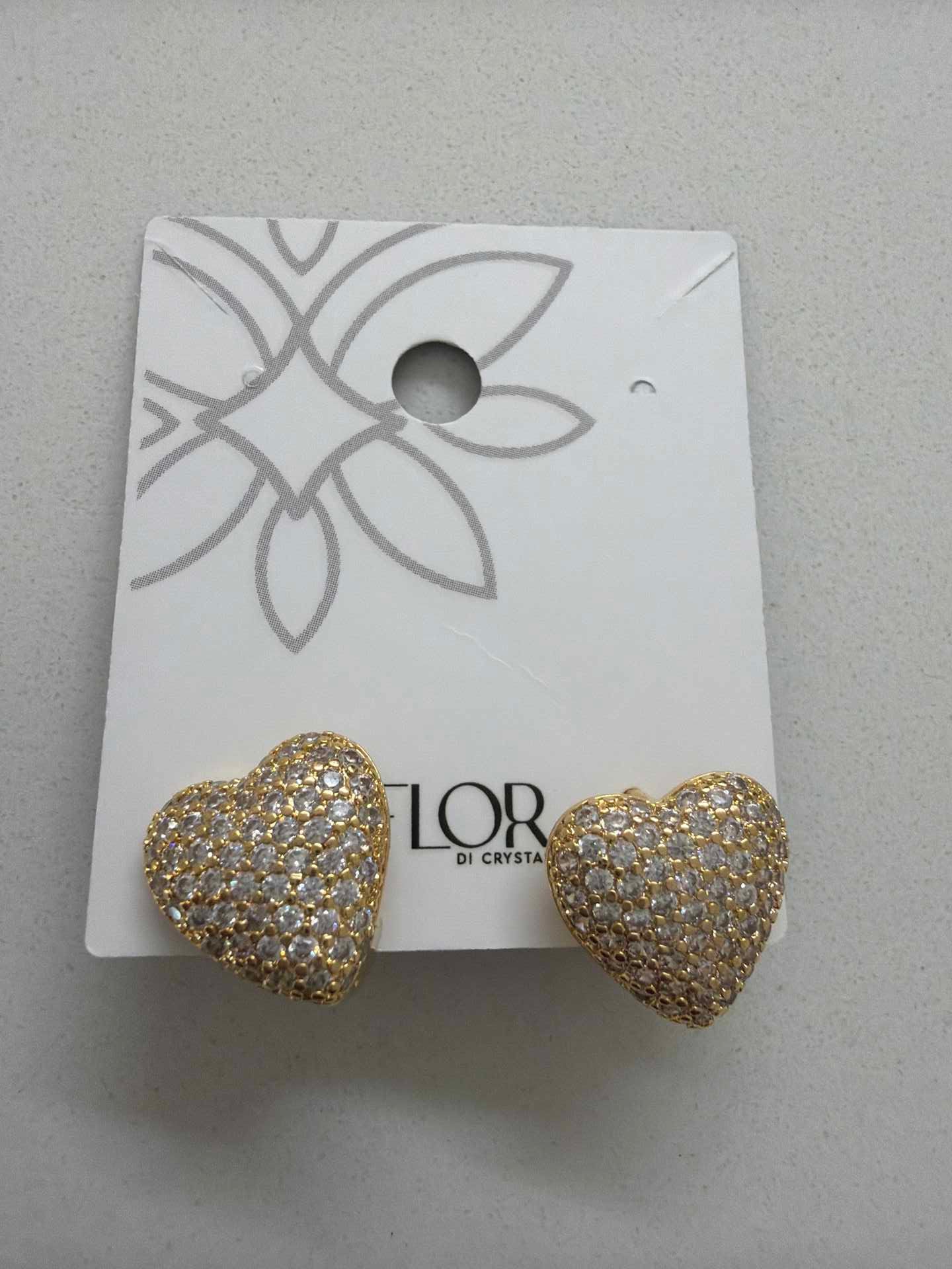 Paved Domed Heart earing 