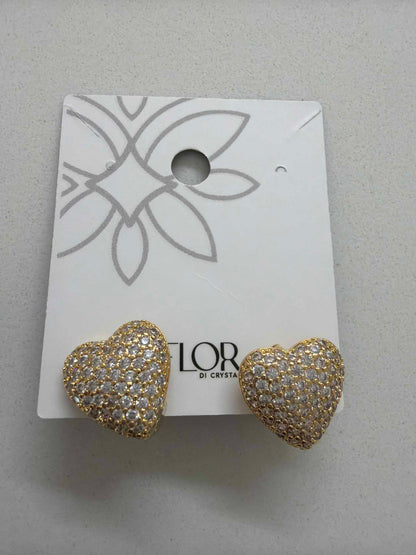 Paved Domed Heart earing 