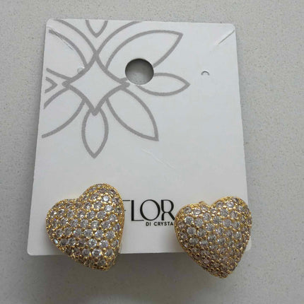 Paved Domed Heart earing 