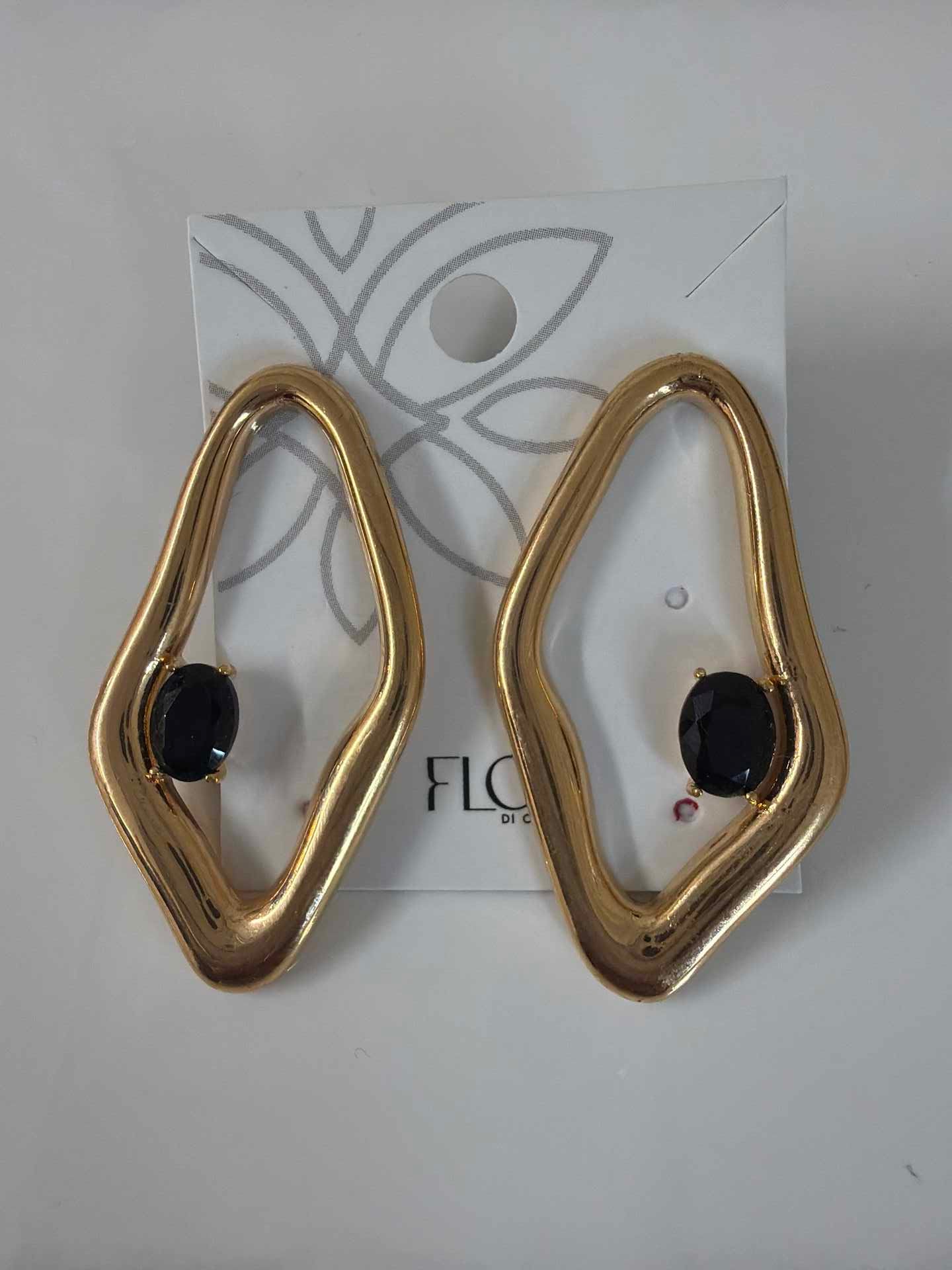 Brinco organico com  zirconias preto