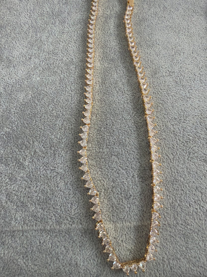 Clear Heart tennis chain in 4mm