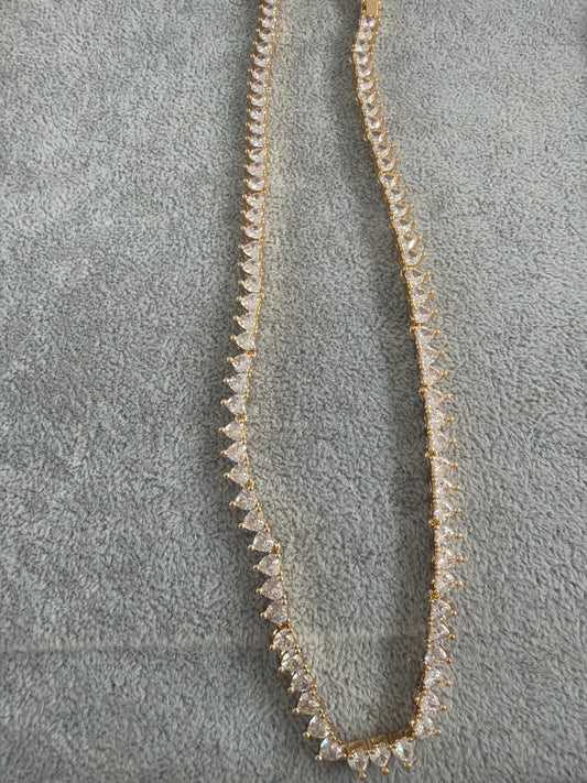 Clear Heart tennis chain in 4mm
