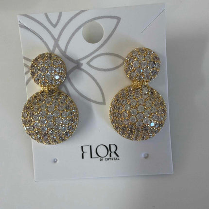 Double Ball earing  cz pave